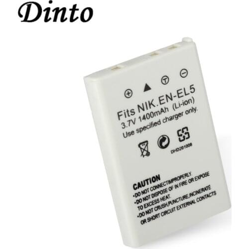 Dinto 1pc EN-EL5 ENEL5 EN EL5 3.7V 1400mAh Camera Battery for Nikon Coolpix P3 P4 P80 P90 P5100 3700 4200 5200