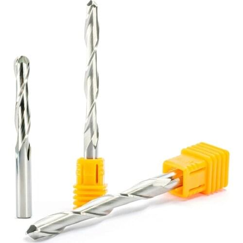 1pc SHK 6mm Double Two Flute Spiral Ball Nose End Mill CNC Router Bits Wood Tungsten Carbide Milling fresa Tools CEL 17mm-52mm