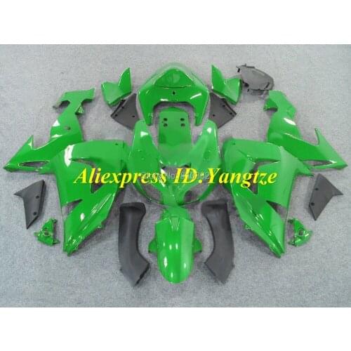 CUSTOM Motorcycle Fairing kit for KAWASAKI Ninja ZX10R 2006 2007 ZX10R 06 07 Popular Green black Fairings set+7 gifts SK38