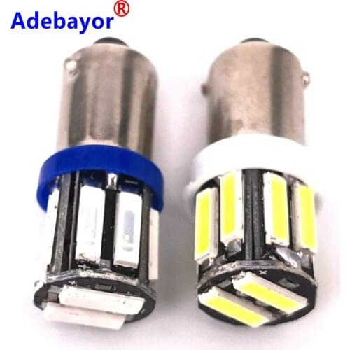 8pcs Best Price BA9S T11 H6W 10 LED 7020 SMD Car Interior Lights Reading Dome Lamp Map lighting Auto Bulbs DC 12V