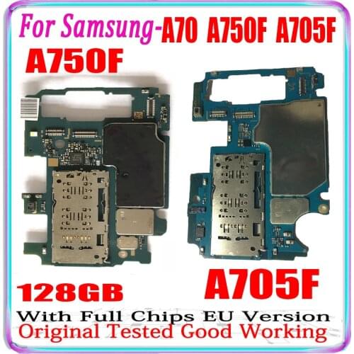 128GB Original For Samsung Galaxy A70 A705F A705GM/GN Motherboard For Samsung A7 A750F/GN/FN A750DS/FD Mother Circuit Board