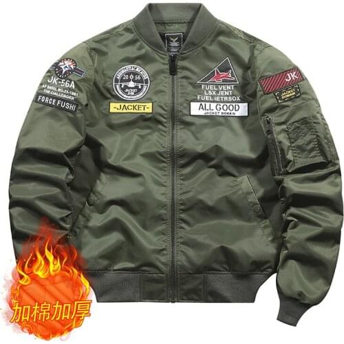 Plus Size Brand Bomber Jacket Men Windproof Cotton Liner Warm Coats for Men Fashion Hip Hop Streetwear Flight Pilot Jackets