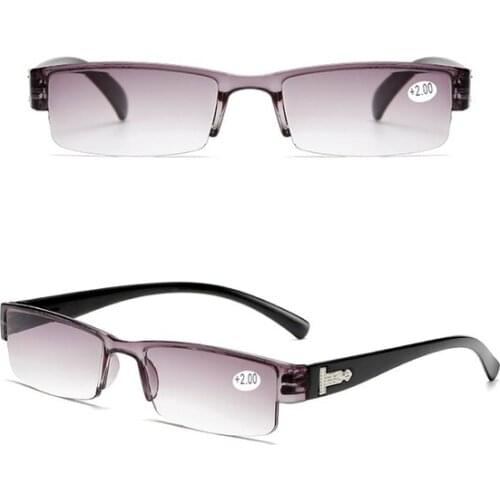 2021 New Fashion Reading Glasses Men Women Clear Lens Vintage Half Frame Presbyopic Eyewear +1.0,+2.0,+3.0,+4.0 Elderly Glasses