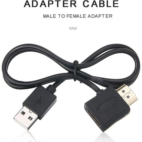 Pohiks 1pc Black 50cm High Quality Male to Female Adapter Durable USB 2.0 Extender Power Converter Cable