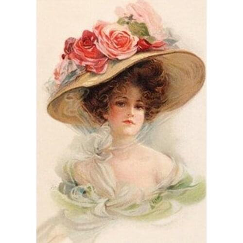 Popular Embroidery Victorian Lady Counted Cross Stitch Patterns Kits with 100% Cotton Flosses & Free Shipping for Home Decor