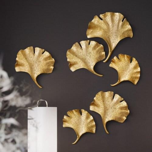 Restaurant Living Room Wall Decorations 3D Bedroom Resign Ginkgo Leaf Diy Decorative Sticker Wall Hanging Room Decoration