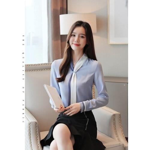 Shirt womens design sense niche 2020 new autumn jacket light mature western retro Hong Kong flavor loose chiffon shirt