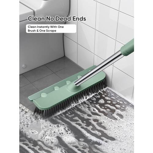 JOYBOS Pool Scrub Brush 2 In 1 Bathroom Wiper Stiff Bristle Window Squeegee Magic Broom Floor Mop Tub Tile Floor Cleaner Brush