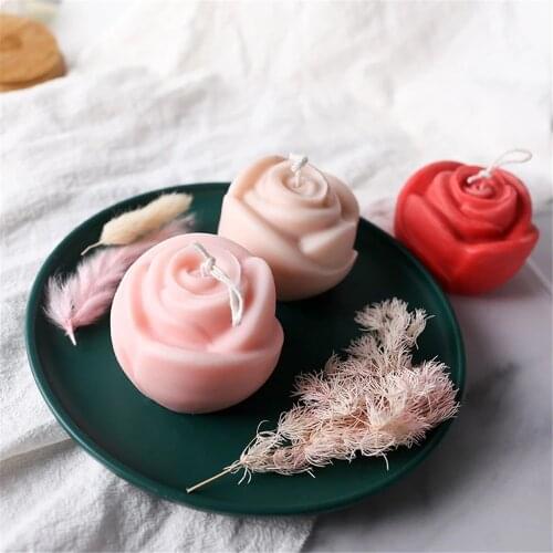 Diy Rose Wedding Candle Silicone Mold Aromatherapy Home Decoration Flower Handmade Candle Making Resin Mould Chocolate Mold
