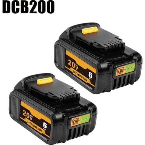 20V 6000mAh Lithium Replacement Batteries for Dewalt Cordless Drill Power Tools Rechargeable Battery DCB200 DCB204 DCB206 DCB201