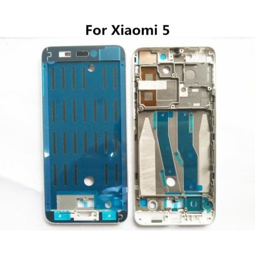 High Quality Original Silver Front Bezel / Middle Frame Housing Cover For Xiaomi 5 MI5 M5 MI 5 Replacement Parts