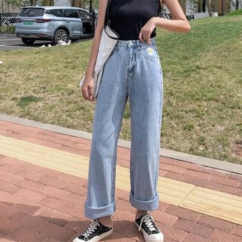 2021 New Woman Jeans High Waist Clothes Wide Leg Denim Clothing Blue Streetwear Vintage Quality Fashion Harajuku Straight Pants