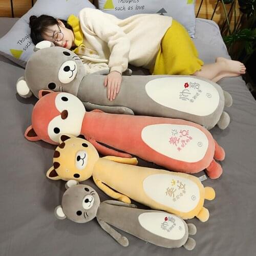 New 1pc 55-115cm Cute Mouse Cat Plush Toy Stuffed Soft Animal Fox Pillow Christmas Gift for Kids Kawaii Valentine Present