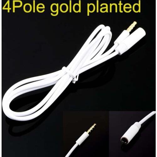 10pcs 3.5mm 4Pole Male to Female Headphone Earphone Audio Mic Extension Cable