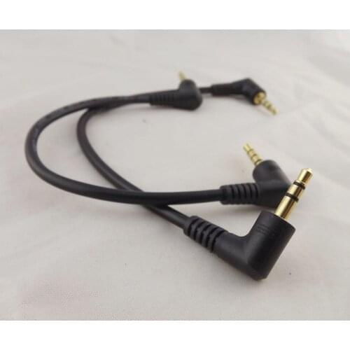 10pcs DC 3.5mm TRRS 4 Pole Male To Angled 3 Pole 2 Ring Male Audio Lead Cable 15cm