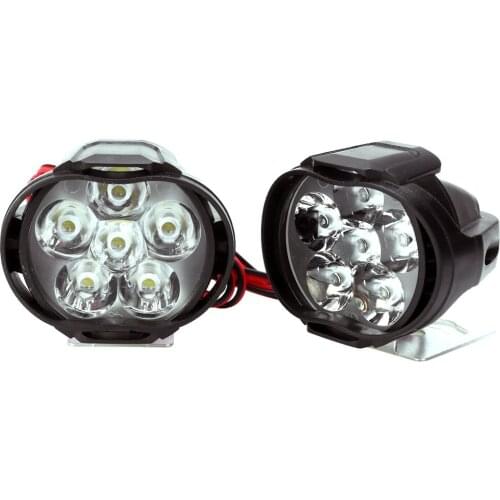 2pcs Motorcycle Headlight Spot Fog Lights 6 LED DC 9-85V 10W White Light Front Head Lamp Universal for Motorcycle