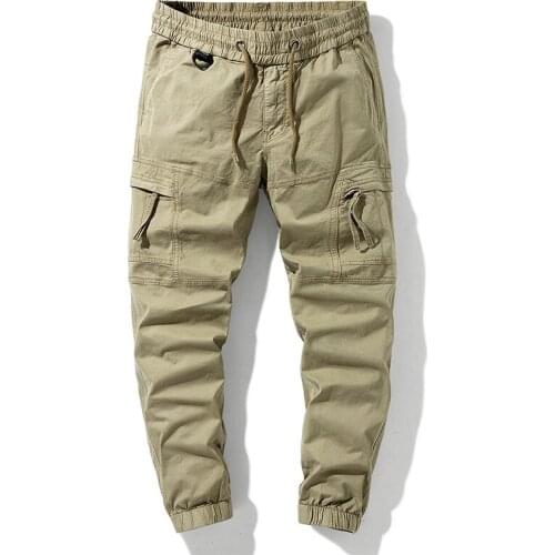 2021 Summer Men Lightweight Cargo Pants Mens All-Match Trousers Cotton Breathable Pants Male Casual Jogger Pants Multi-Pockets
