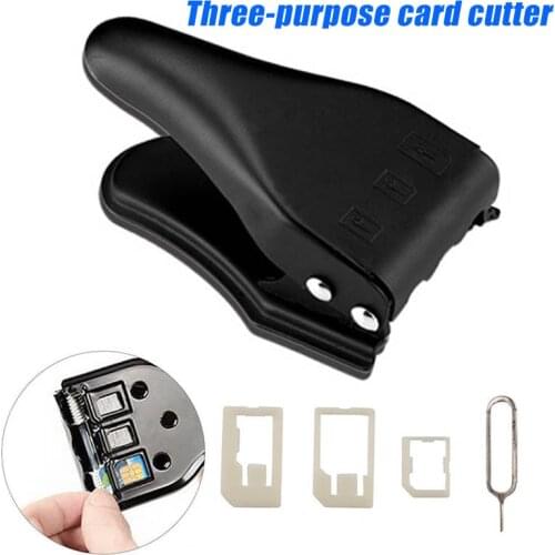 3 In 1 Micro/Standard to Nano SIM Card Cutter Tool for Apple iPhone 6/7/8 Samsung -Drop