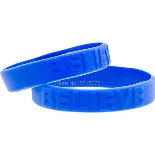 300pcs Blue Believe silicone wristband rubber bracelets free shipping by DHL express