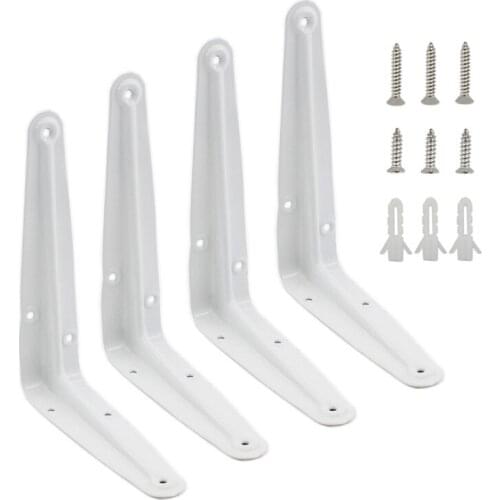 4 Pack Shelf Brackets, Heavy Duty Metal Floating Shelf Bracket Hardware, Decorative Iron L Bracket with Screws 150x120x1.2mm