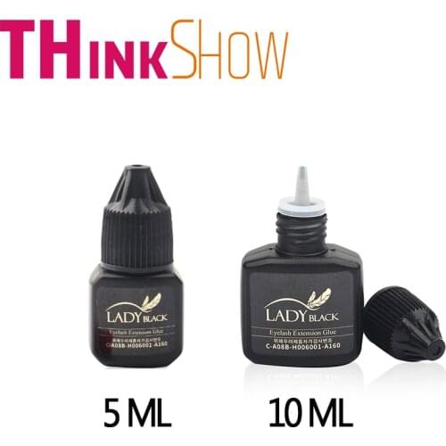 5ML/10ML Lady Black Glue Used for Volume Eyelashes Extension,Individual 3D Lashes Black Glue,No Odor Prevent Allergy Glue