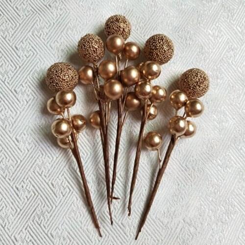 5pcs 9cm Berry Artificial Flower DIY Christmas Garland Wreath Accessories Fake Plant Wedding Flowers Home Party Decoration