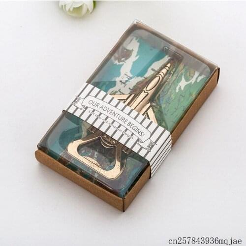 50pcs Airplane Bottle Openers Airplane Openers in Gift Boxes Antique Plane Shaped Beer Opener Wedding Gifts Party Favors