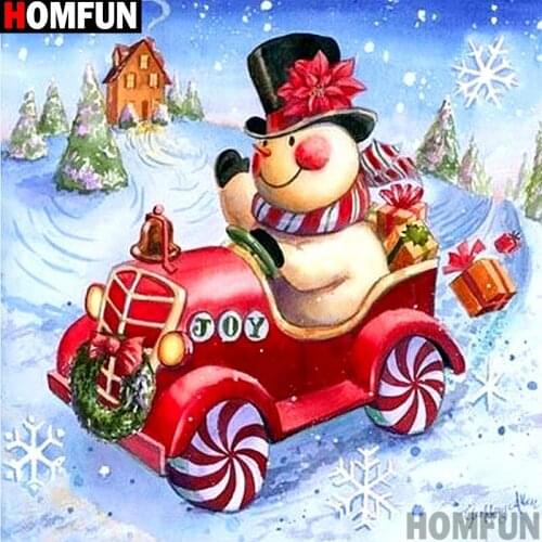 HOMFUN Full Square/Round Drill 5D DIY Diamond Painting "Cartoon snowman" 3D Embroidery Cross Stitch 5D Home Decor A14035