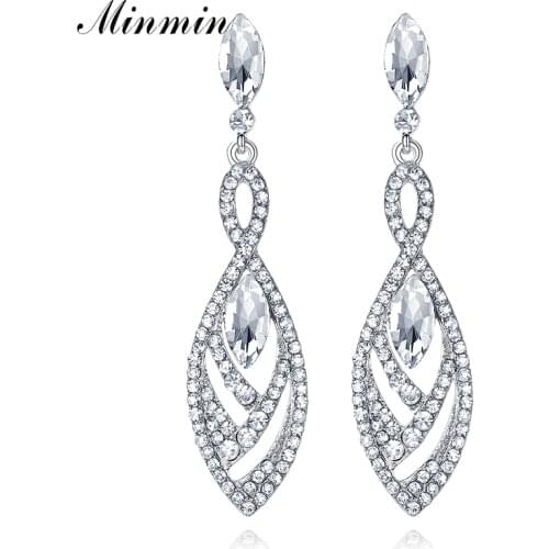 Minmin Free Shipping Dangle Earrings Charming Ladys Dress Fashion Jewelry Long Earrings for Women Bridal Accessories EH236