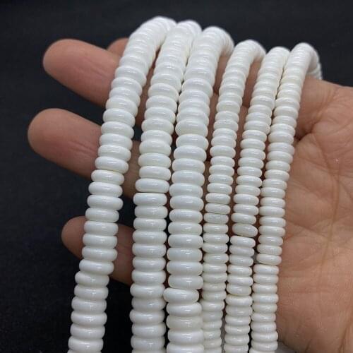 Button Shape Natural Shell Pearl Loose Beads Strands 3x8mm 2x6mm Size Jewelry Beads for Making Necklace Bracelets Spacer Beads