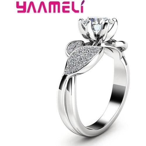 Fast Delivery Women Leaf Rings For Wedding/Engagement Party Jewelry Hot Fashion Wholesale/Retail Flower Finger Rings For Girls