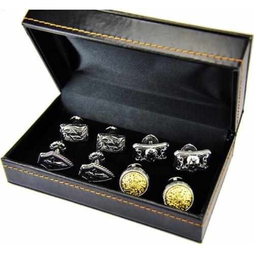 SPARTA FOUR Pairs Of High quality metal.White Gold Electroplated Cufflinks SET A