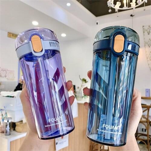 400ml Button Open Water Bottles For Girls Kids PP Plastic Travel Drinking Bottle Durable BPA Free Tea Mug Outdoor Camping