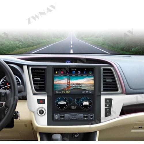 For Toyota Highlander 2014-2019 Car Multimedia Player Stereo Android Tesla Style Screen Audio Radio PX6 autoradio GPS Head unit