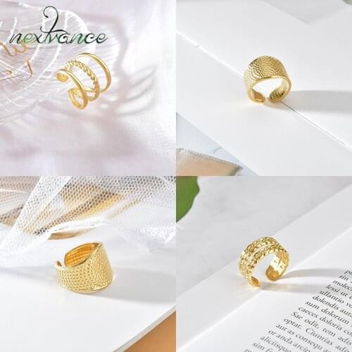 Nextvance Elegant Fashion Stainless Steel Adjustable Ring Classic Rings For Women Grandmother Bithday Jewelry Gift