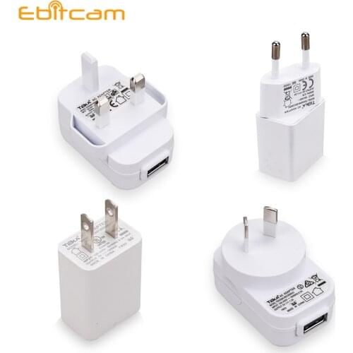 CE Certification EU US UK AU Plug For Surveillance Wifi Ip Camera Phone 5V 1.2A Power Supply USB AC DC Adapter Universal Charger