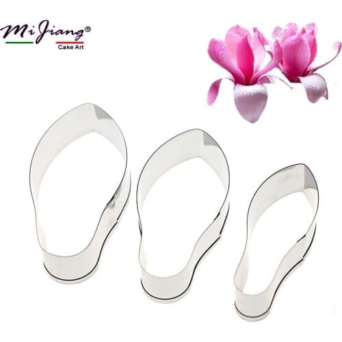 New Stainless Steel Mangnolia Flower Petal Fondant Mold Cake Tools Biscuit Cookie Cutter Baking Decorating Tools for Cakes A373