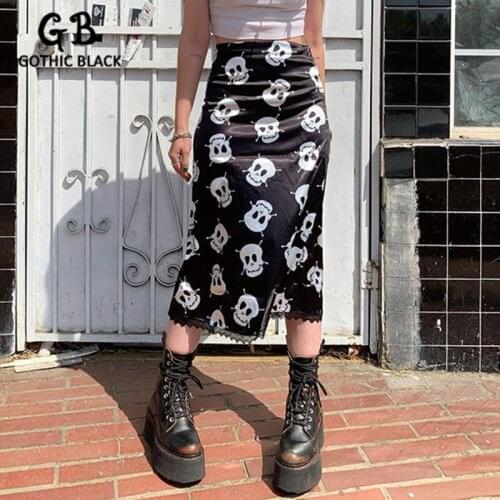 Gothic Black Lace Pencil Skirts