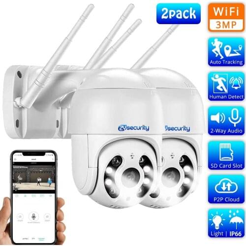 3MP 1536P Wifi PTZ IP Camera Outdoor Auto Tracking AI Human Detect H.265 Dual Light Wireless Speed Dome Camera CCTV Surveillance