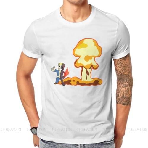 Fallout Game Vault Boy Explosion Classic TShirt Men Grunge Big Size Harajuku Crewneck Cotton T Shirt 2020