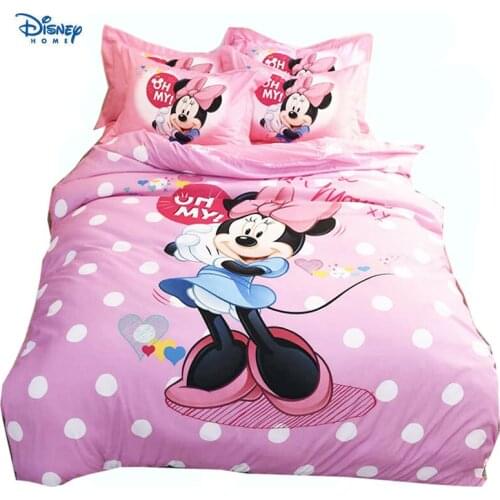 Disney Minnie mouse Mickey comforter Sets 3/4/5 Pieces 3d bed linens Twin Single Queen King Sizes Bedding Set children girl gift