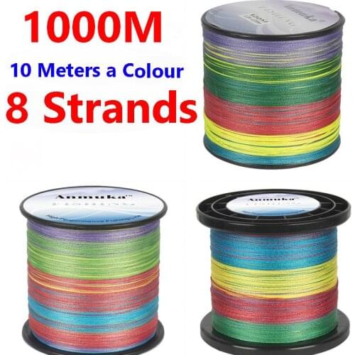 1000M 1000 Meters Every 10 Meters a New Colour 8 Strands 8 Braid PE Line PE Thread Fishing Line