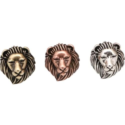 Mestylish Carved King Domineering Lion Head Accessories Retro Bronze Exaggerated Fit DIY Hip Hop Jewelry For Men