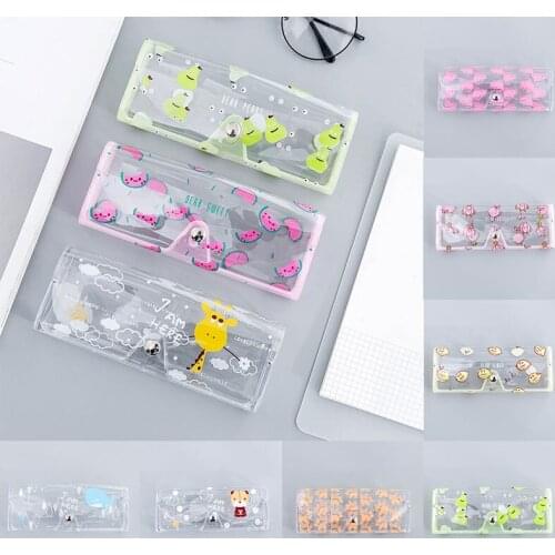 Cartoon Cute Travel Women Transparent PVC Eye Glasses Box Bag Case Protection Holder Carry Box Eyewear Accessories