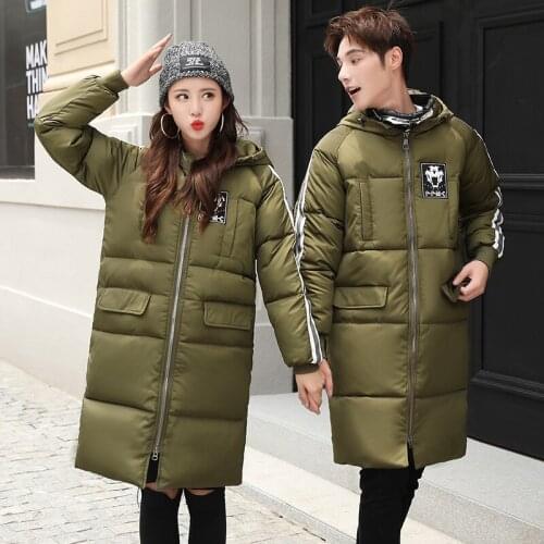 Men jacket coat Fashion lovers hooded leather decoration long warm padded A209-W560-P100