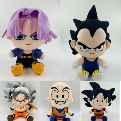 Dragon Ball Z Stuffed Plush Toys Cartoon Goku Vegeta Torankusu Kuririn Funny Figurine Soft Doll Kids Gifts Toys