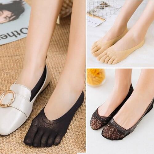 Summer Five Finger Socks for Women Female Breathable Silicone Anti-skid Non-slip Mesh Boat Socks Low-cut No Show Socks Sokken