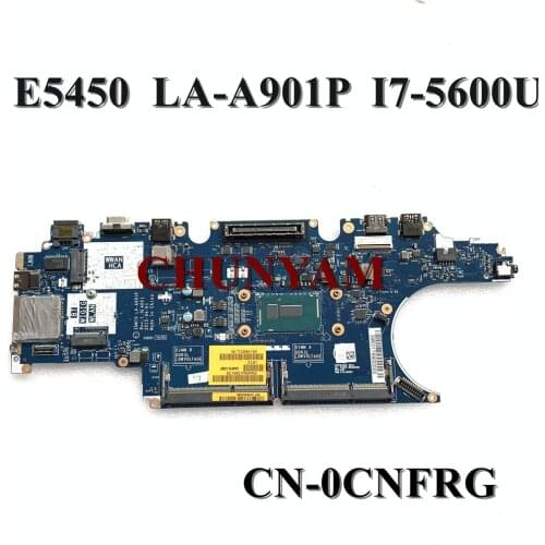 I7-5600U FOR Dell latitude E5450 Laptop Motherboard ZAM70 LA-A901P CN-0CNFRG CNFRG Mainboard 100% tested