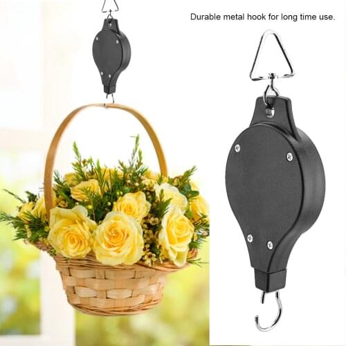 Adjustable Telescopic Retractable Pulley Pull Down Hanger for Potted Plants Hanger for Potted Plants