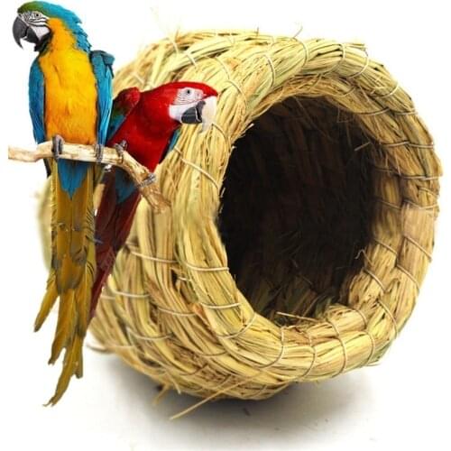 Handmade Straw Natural Bird Nest/Pigeon Bird House Parrot Nest Warm Pet Bedroom Courtyard Bird Cages Adornment